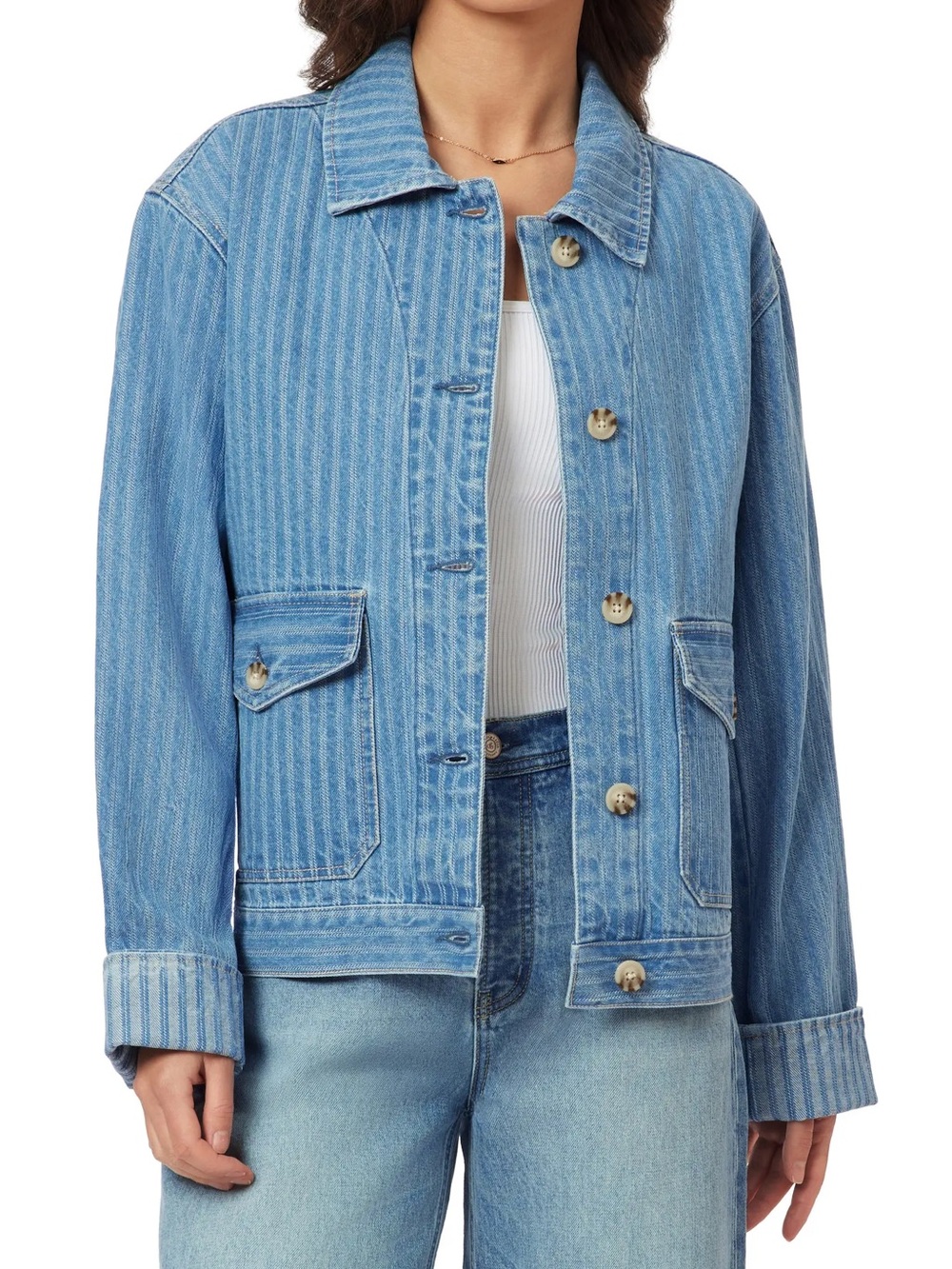 Scotch & Soda Stripe Denim Chore Jacket